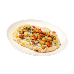 Строганов из судака на фокачче