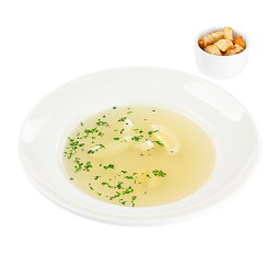 Бульон с яйцом и зеленью